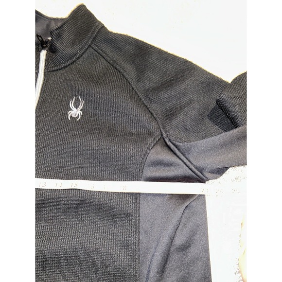 Spyder Sweater Mens Black Outbound 1/4 Zip Pullover Knit Long Sleeve Size XL - Picture 4 of 9